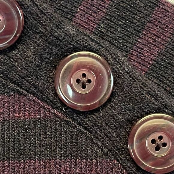 MOUNTAIN HARDWEAR Sweater Women's Medium Purple Sevina Wool Blend Stripe Hiking - Picture 5 of 13